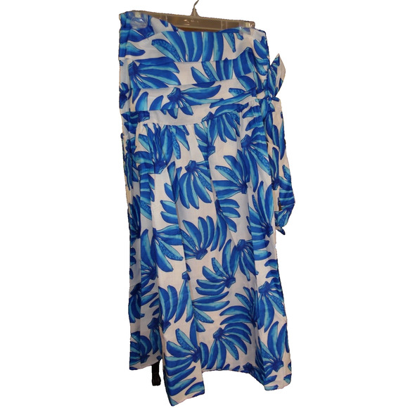 HT360 Collective Skirt XL Blue Hand Made Banana Print Maxi $189 - Picture 3 of 8